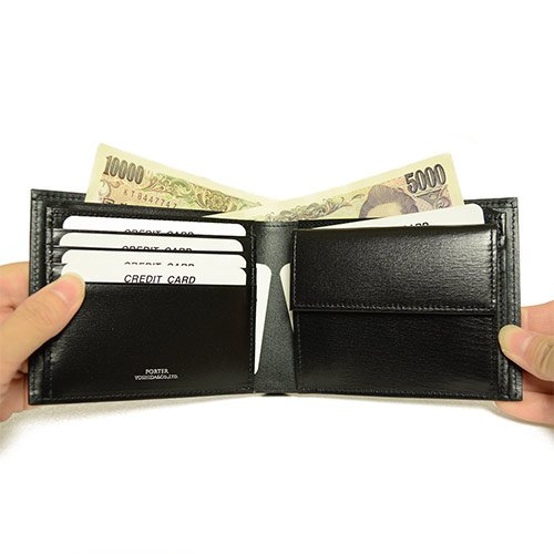 Porter] Porter puryumu Plume Bi-Fold Wallet 179 – 03871 - black